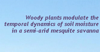 Text Box: Woody plants modulate the temporal dynamics of soil moisture in a semi-arid mesquite savanna