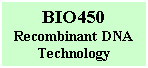 Text Box: BIO450
Recombinant DNA Technology
