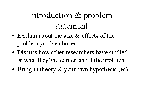 Introduction & problem statement