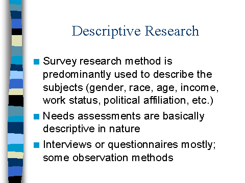 research instrument for descriptive research